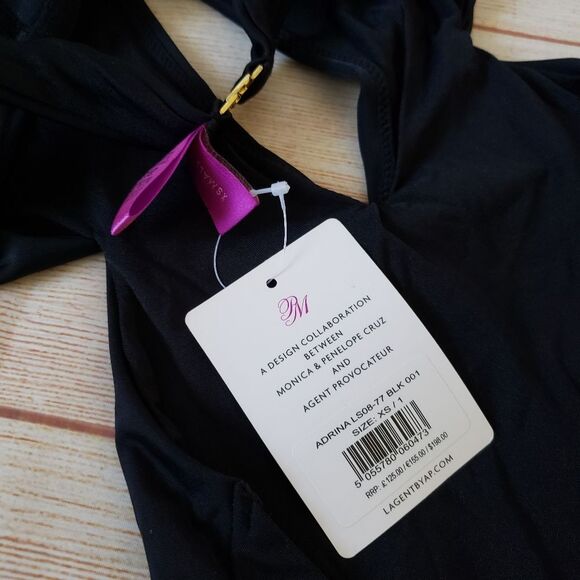 L'Agent by Agent Provocateur Adrina Halter Cutout One-Piece Swimsuit Black XS - Picture 12 of 15